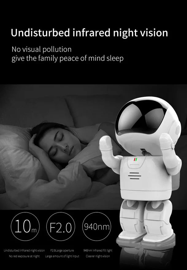 Kamerë Robot WiFi 1080P me Detektim Lëvizjeje dhe Audio Dypalëshe - Figura 4