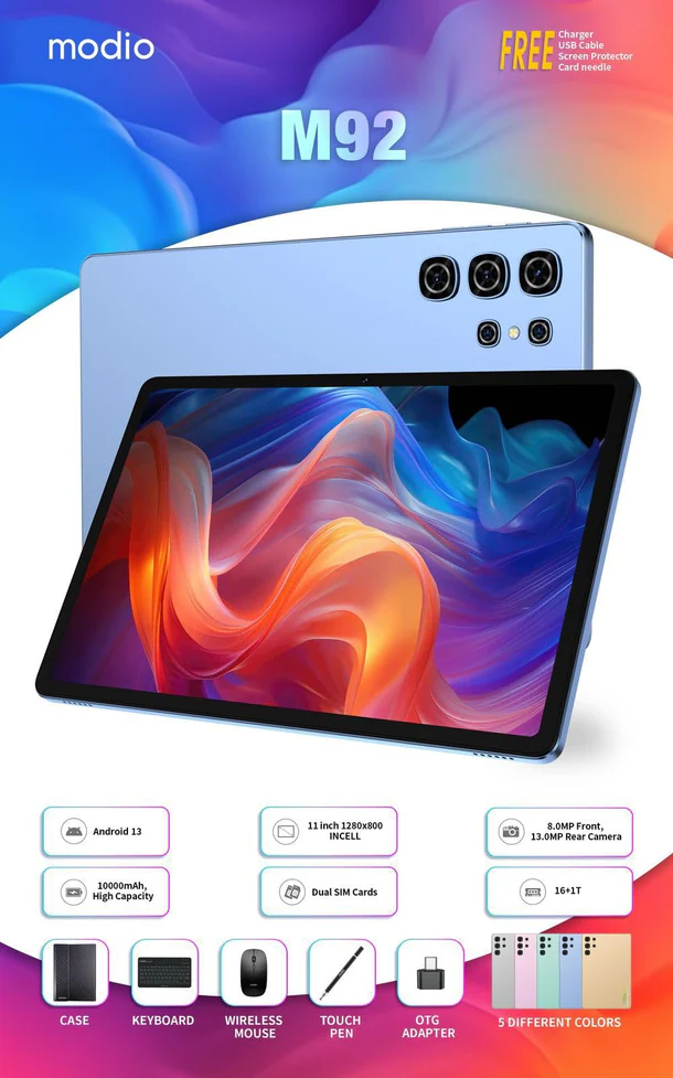 Tablet Modio M92, 16GB RAM / 1TB, Dual-SIM, 11" - Figura 3