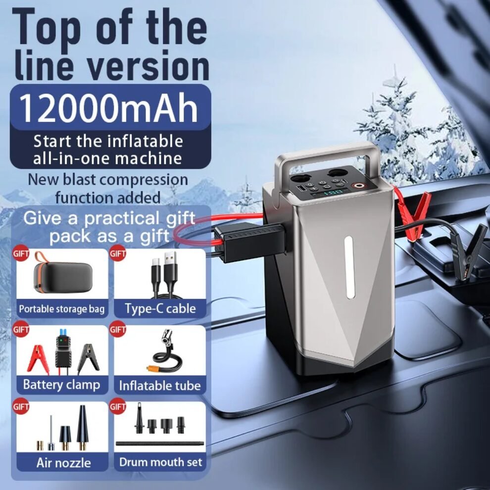 Jump Starter 4 në 1 me Pompë Ajri, 12000mAh - Figura 3