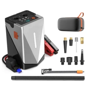Bateri Multifunksionale Jump Starter 4-në-1 me Air Pump & Blower – 12,000mAh