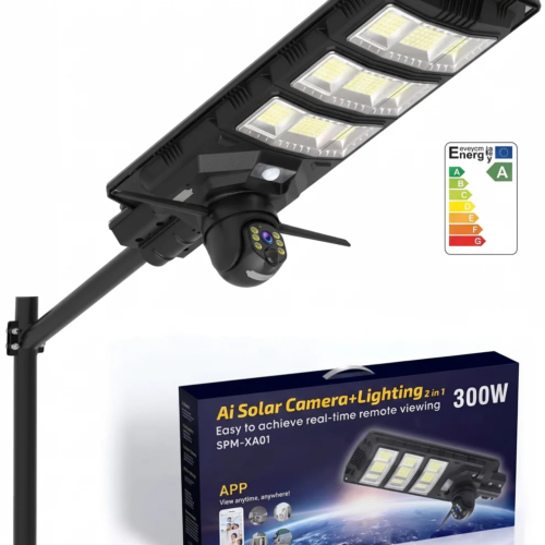 AI Solar Camera 4G + Street Light me Ndriçim LED