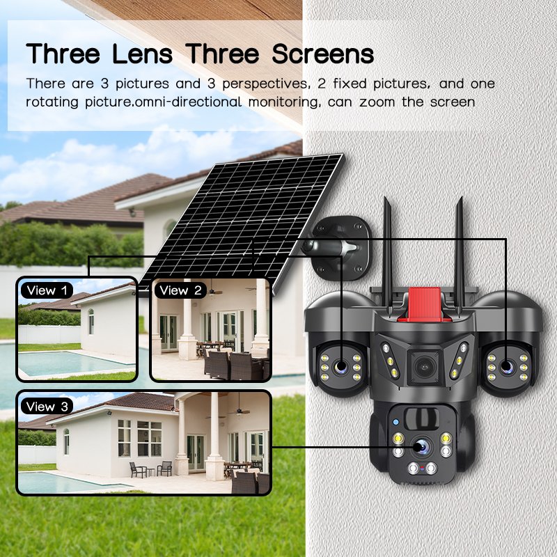 Kamera sigurie 4G Solar PTZ 4 Lens V380 pro - Figura 5