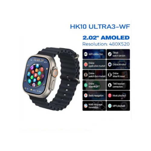 Orë e Mençur HK10 Ultra 3 WF me WiFi dhe Ekran AMOLED