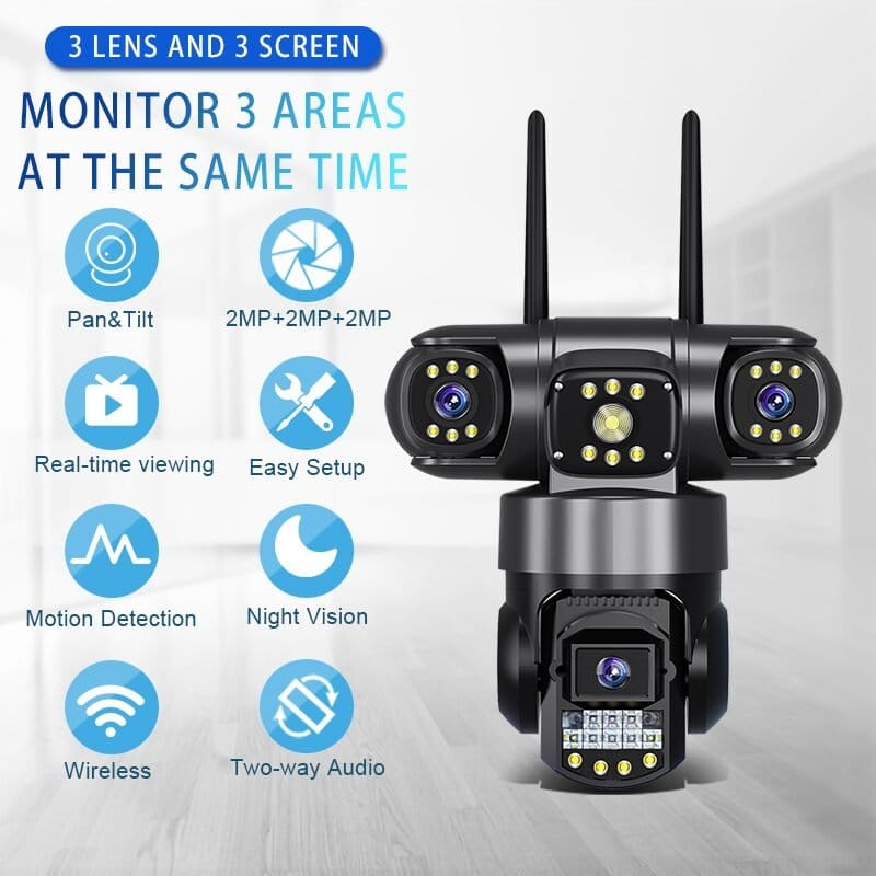 Kamerë WiFi me 3 lente dhe aplikacion V380 Pro - Figura 3