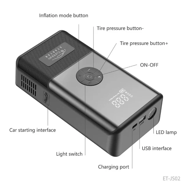 Starter për Veturë dhe Power Bank Earldom ET-JS02 15000mAh - Figura 2