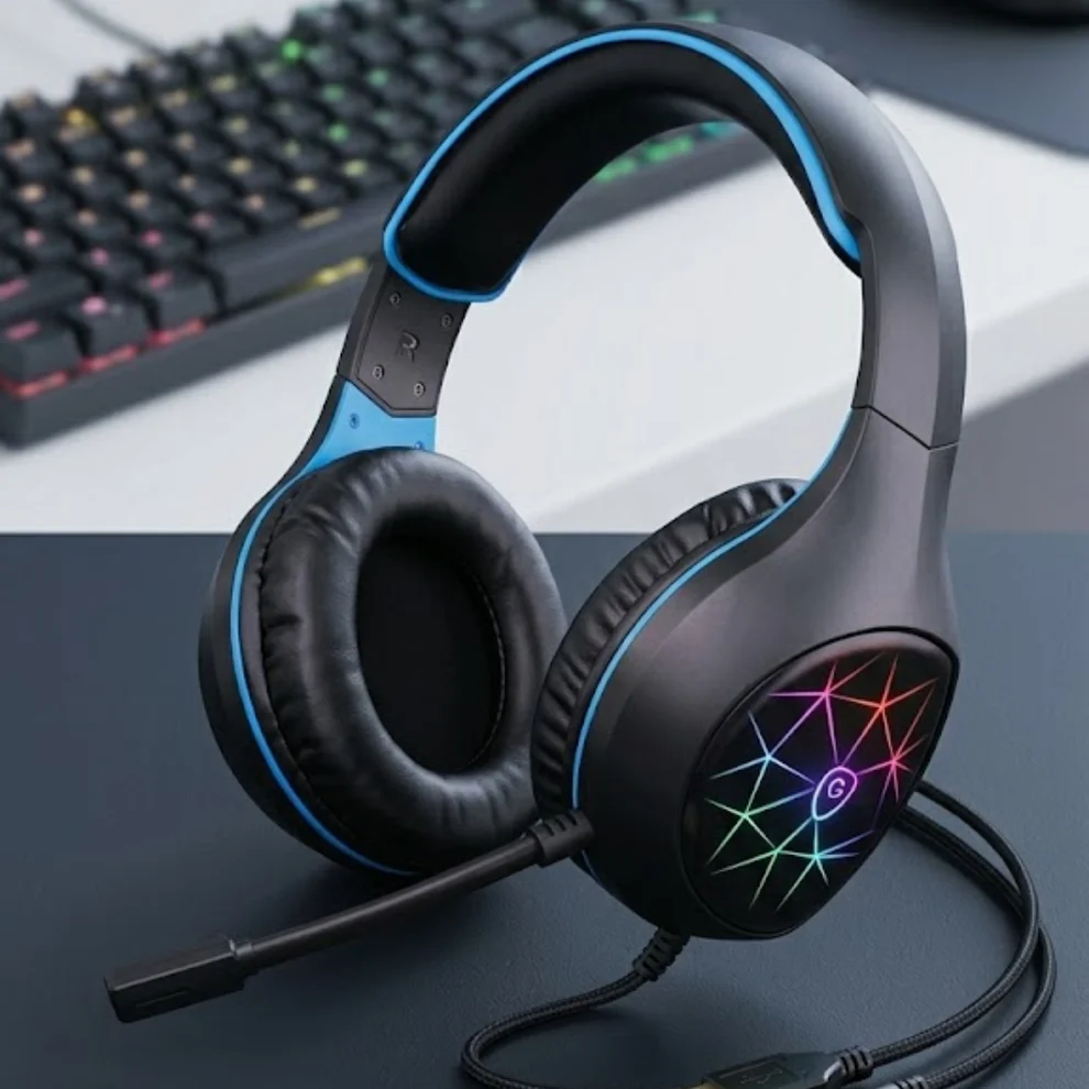 Kufje Gaming Wireless RGB me Mikrofon dhe Super Bass
