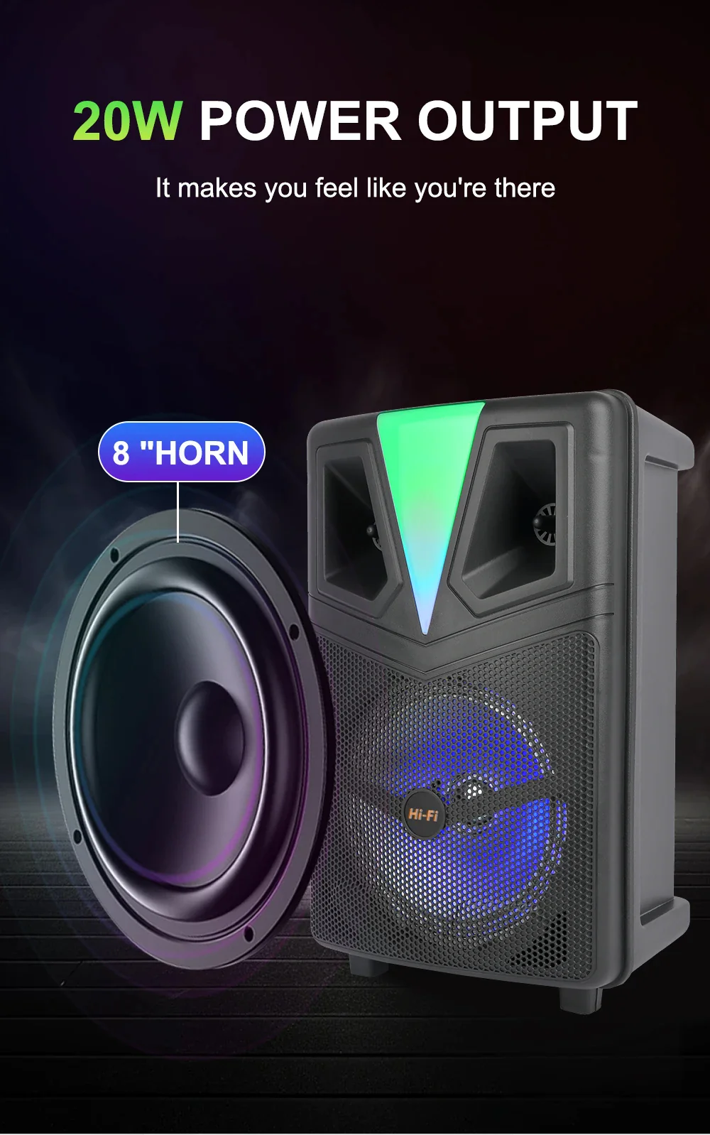 Zmadhues Zëri 8157 Portativ 8” me Bluetooth, Karaoke dhe FM Radio - Figura 4