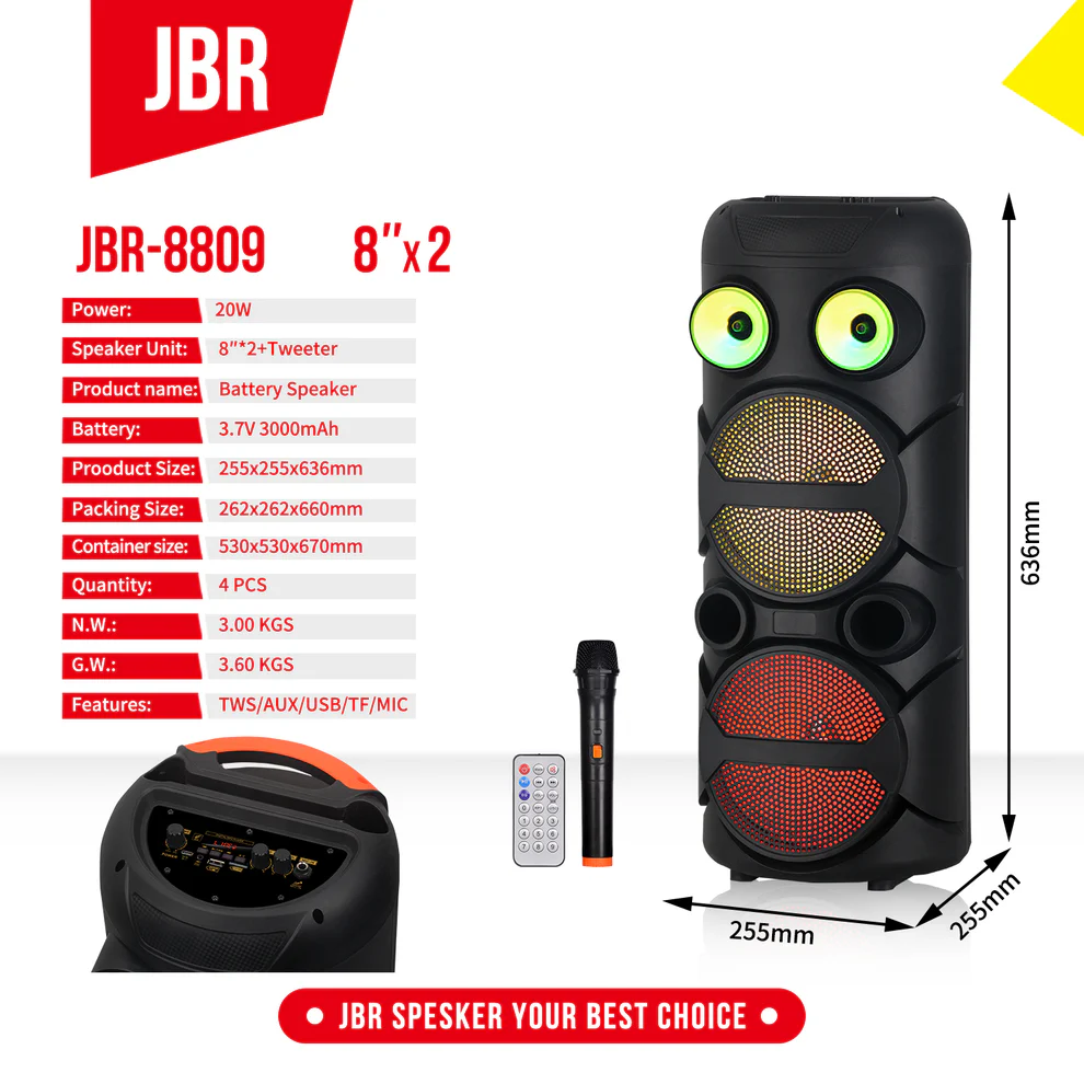 Zmadhues Zëri JBR8809 20W me Dual 8” Woofer - Figura 2