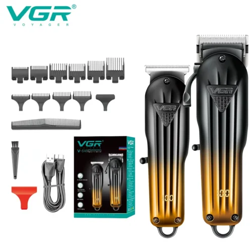 VGR V-646 DuoCut Pro – Set Profesional 2n1 për Flokë, Mjekër dhe Konturim