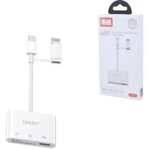 Earldom ET-OT106CL Adapter 4-në-1 USB-C & Lightning OTG Card Reader