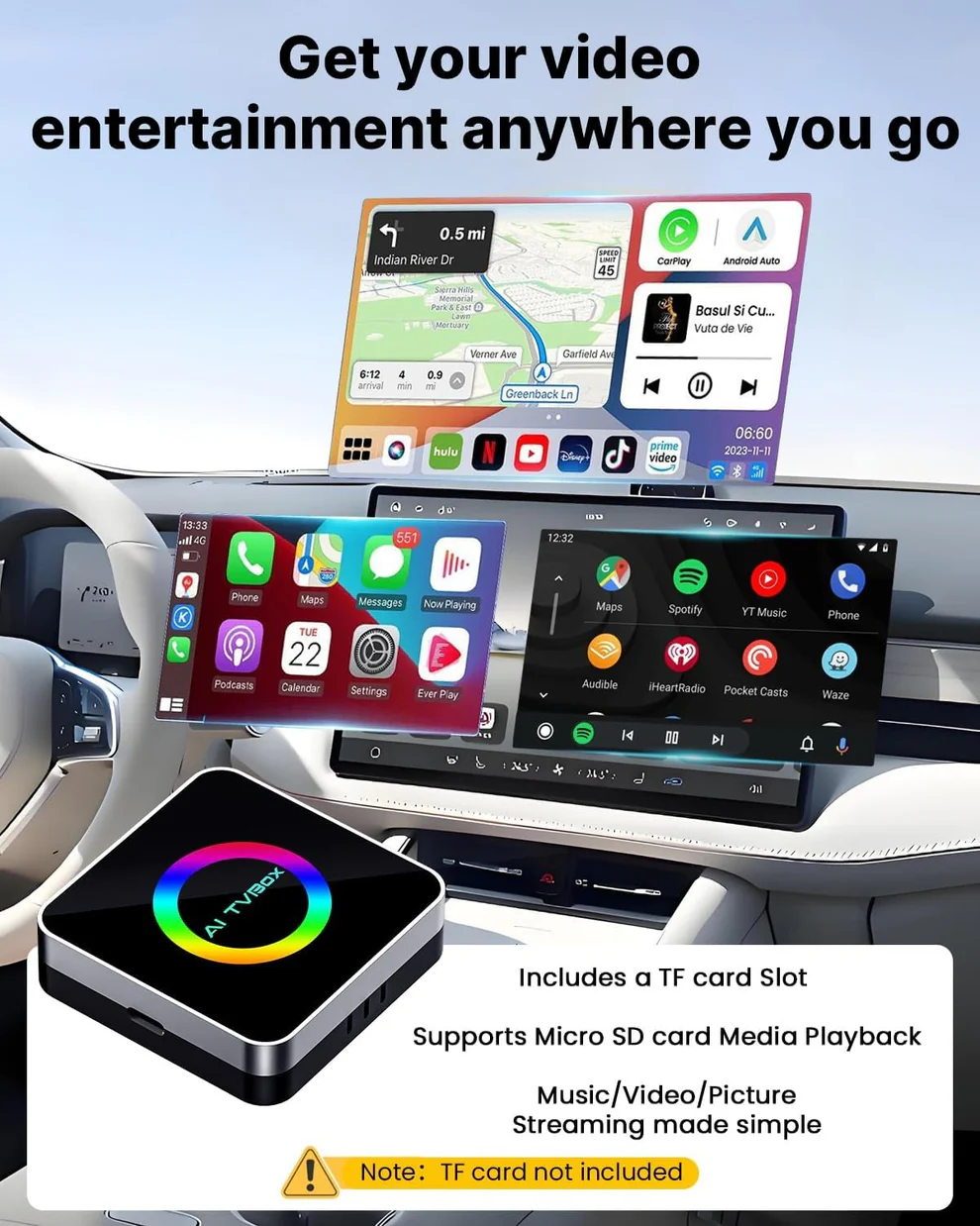 Android TV Box AI me Wireless CarPlay dhe Android Auto - Figura 2