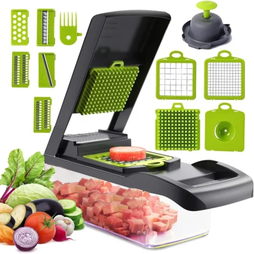 Prerëse Multifunksionale për Kuzhinë 12 në 1 – Veggie Chopper me Tehe Inox