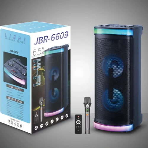 JBR-6609 PartyBass – Zmadhues Zëri 40W me Dy Woofer, RGB dhe Mikrofon