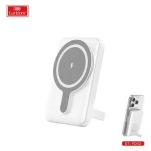 Earldom ET-PD40 MagPower Slim – Power Bank Magnetik 5000mAh për Karikim Wireless