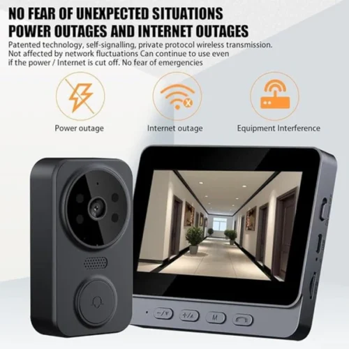 Zile me Kamerë me Ekran 4.3” Video Doorbell