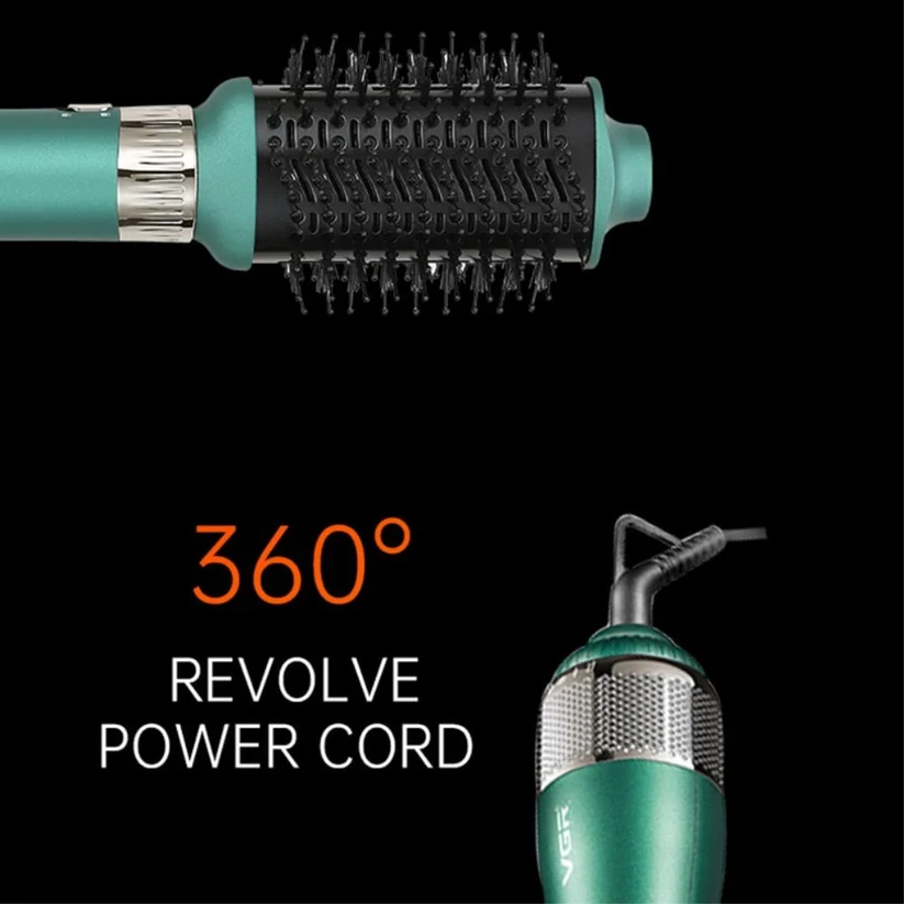 VGR V-493 Hair Dryer Brush 4-in-1 – Hot Air Brush për Tharje, Drejtim, Kaçurrela & Volum me Veshje Keramike