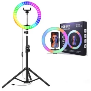 RGB LED Soft Ring Light MJ33 me Mbajtëse Telefoni