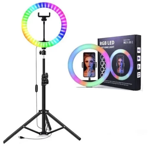 RGB LED Soft Ring Light MJ33 me Mbajtëse Telefoni