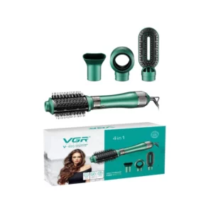 VGR V-493 Hair Dryer Brush 4-in-1 – Hot Air Brush për Tharje, Drejtim, Kaçurrela & Volum me Veshje Keramike